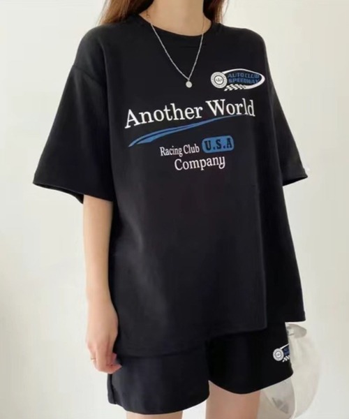 CANVAS+(キャンバスプラス)の「【CANVAS+】RacingプリントTシャツ×ショートパンツSET(セットアップ・レディース・ブラック/ライトグレー/グレー・M)」の19枚目の写真