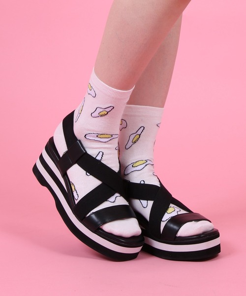 目玉焼き総柄ソックス（ソックス/靴下）｜PUNYUS（プニュズ）の