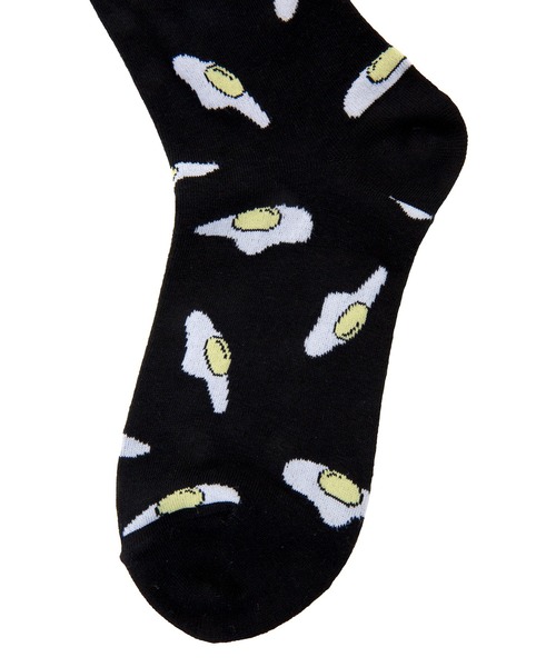 PUNYUS（プニュズ）の「目玉焼き総柄ソックス（ソックス/靴下・レディース・ホワイト/ブラック・FREE）」の8枚目の写真