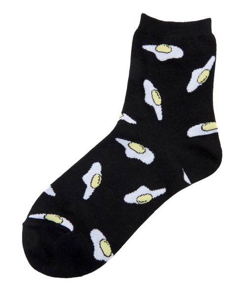 PUNYUS（プニュズ）の「目玉焼き総柄ソックス（ソックス/靴下・レディース・ホワイト/ブラック・FREE）」の10枚目の写真