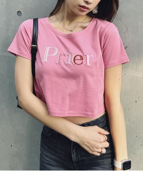 rienda（リエンダ）の「PRieR Tシャツ 半袖 夏服（Tシャツ/カットソー・レディース・ピンク/ブラック/ホワイト・SMALL/MEDIUM）」の3枚目の写真