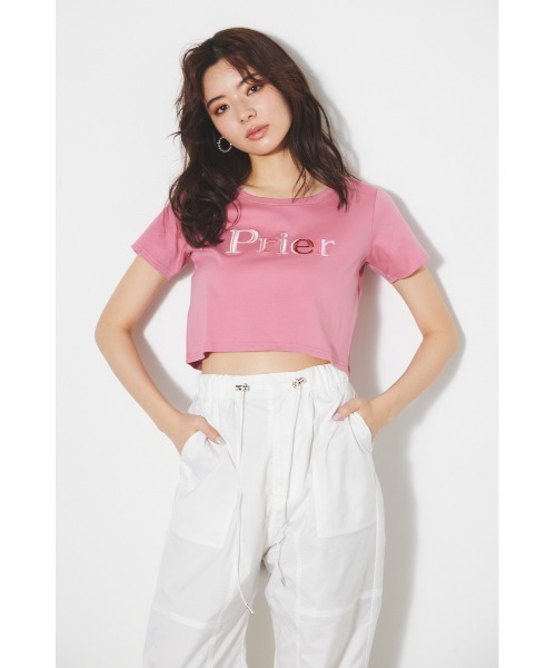 rienda（リエンダ）の「PRieR Tシャツ 半袖 夏服（Tシャツ/カットソー・レディース・ピンク/ブラック/ホワイト・SMALL/MEDIUM）」の11枚目の写真