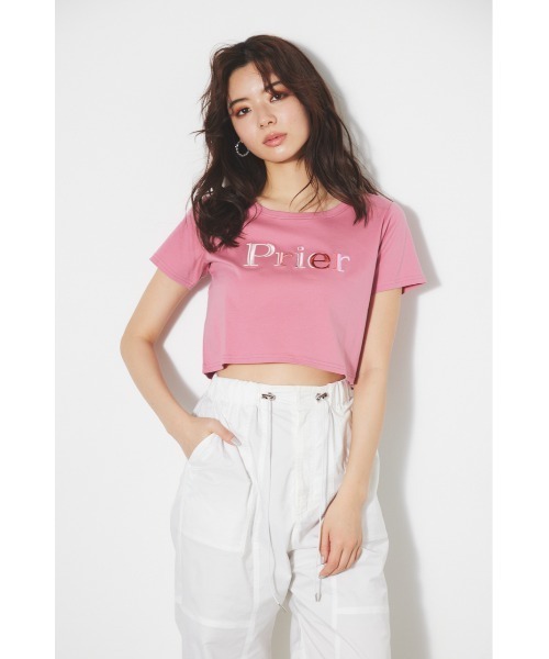 rienda（リエンダ）の「PRieR Tシャツ 半袖 夏服（Tシャツ/カットソー・レディース・ピンク/ブラック/ホワイト・SMALL/MEDIUM）」の12枚目の写真