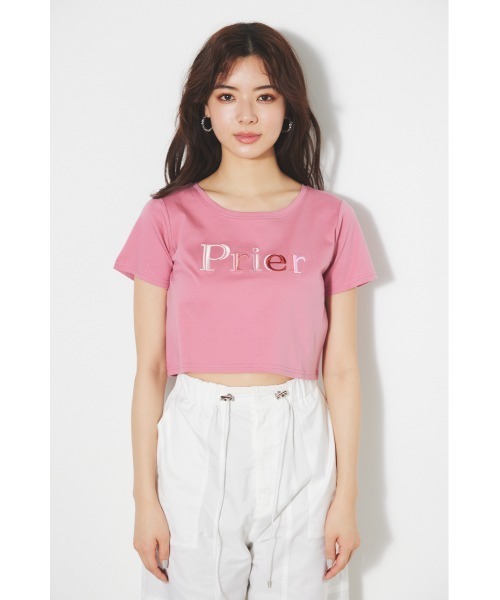 rienda（リエンダ）の「PRieR Tシャツ 半袖 夏服（Tシャツ/カットソー・レディース・ピンク/ブラック/ホワイト・SMALL/MEDIUM）」の16枚目の写真