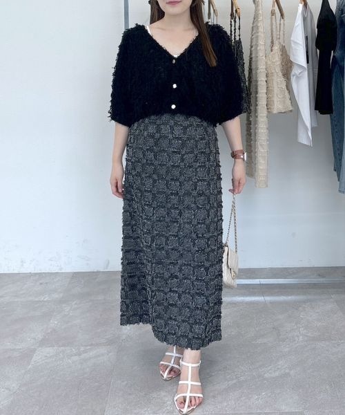 mysty woman(ミスティウーマン)の「フラッフィーVネックカーディガン 140924(カーディガン/ボレロ・レディース・グレイッシュブルー/ブラック/アイボリー/グリーン・FREE)」の22枚目の写真