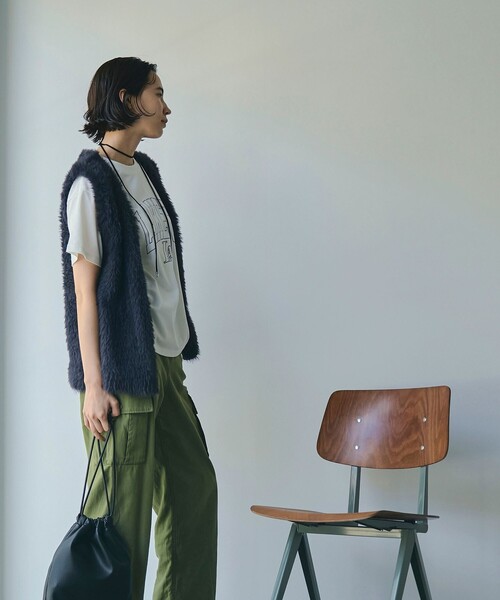 coen（コーエン）の「フェザーヤーンニットベスト（ベスト・レディース・ダークグレー/ナチュラル・FREE）」の5枚目の写真