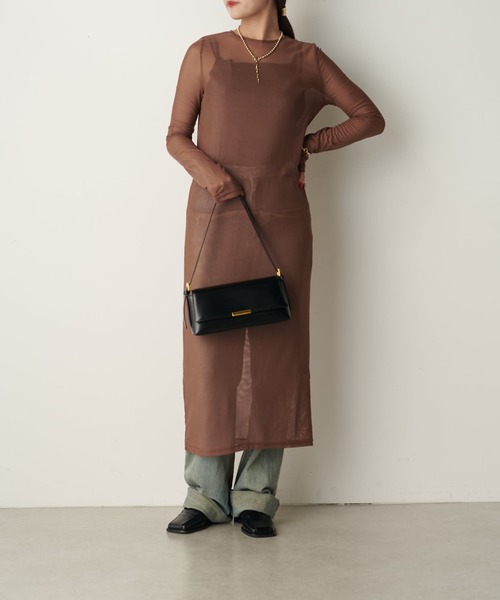 Lui's(ルイス)の「シアーロングワンピース(ワンピース・レディース・ブラック/アイボリー/グレー/ブラウン・FREE)」の10枚目の写真