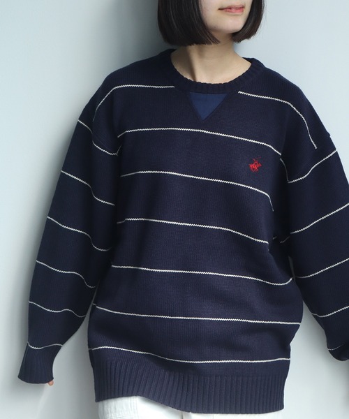BEVERLY HILLS POLO CLUB(ビバリーヒルズポロクラブ)の「【BEVERLY HILLS POLO CLUB / ビバリーヒルズ ポロクラブ】 ガゼット付き クルーネック ニット セーター(ニット/セーター・メンズ・ブラック/ワインレッド/ブルー系その他/モカ/ブラック系その他/アイボリー・LL/M/L)」の5枚目の写真
