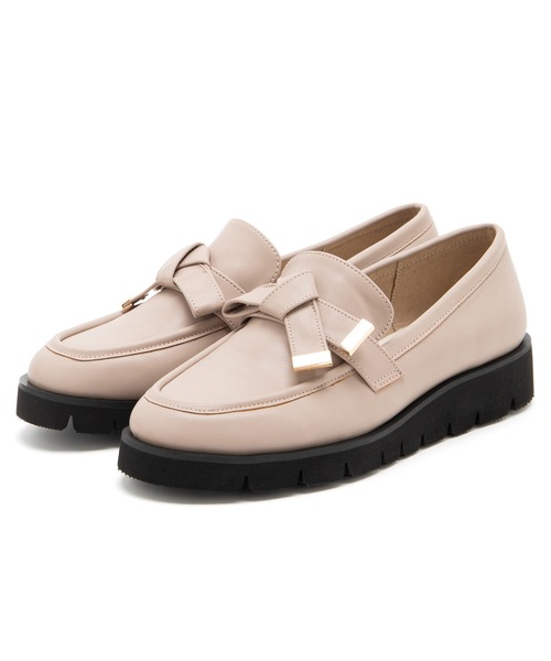 JELLY BEANS(ジェリービーンズ)の「トラックソールノットリボンローファー(215-40136)JELLY BEANS(ジェリービーンズ)(ローファー・レディース・ブラック/アイボリー/ダークブラウン・22.5/23/23.5/24/24.5)」の4枚目の写真