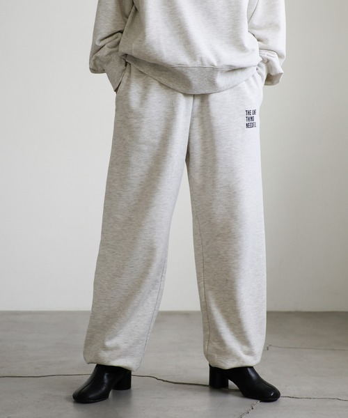 select MOCA(セレクトモカ)の「ロゴスウェットパンツ(スウェットパンツ・レディース・グレー/グレー系その他/ブラック・FREE)」の3枚目の写真