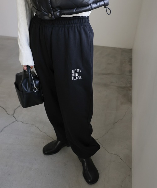 select MOCA(セレクトモカ)の「ロゴスウェットパンツ(スウェットパンツ・レディース・グレー/グレー系その他/ブラック・FREE)」の6枚目の写真