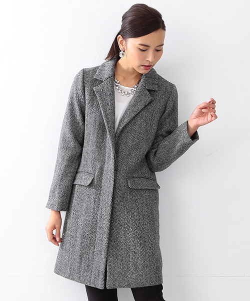 BEAMS LIGHTS Women's(ビームスライツ ウィメンズ)の「BEAMS LIGHTS / HARRIS TWEED チェスターコート(チェスターコート・レディース・グレー/ブラック/その他1・38/36)」の3枚目の写真
