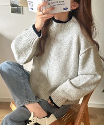 a2o ハイネックジッパーニット ダークグレー M XU（エックスユー）の「【XU/エックスユー】half zip high neck