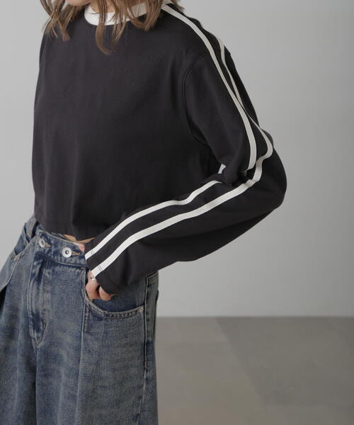 FREE'S MART（フリーズマート）の「◆サイドラインロングTシャツ（Tシャツ/カットソー・レディース・ホワイト系その他/ブラック/ホワイト・FREE）」の15枚目の写真