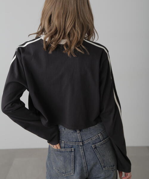 FREE'S MART（フリーズマート）の「◆サイドラインロングTシャツ（Tシャツ/カットソー・レディース・ホワイト系その他/ブラック/ホワイト・FREE）」の17枚目の写真