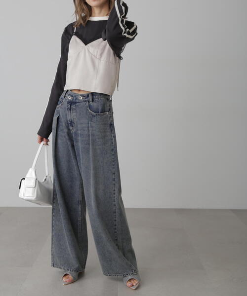 FREE'S MART（フリーズマート）の「◆サイドラインロングTシャツ（Tシャツ/カットソー・レディース・ホワイト系その他/ブラック/ホワイト・FREE）」の18枚目の写真