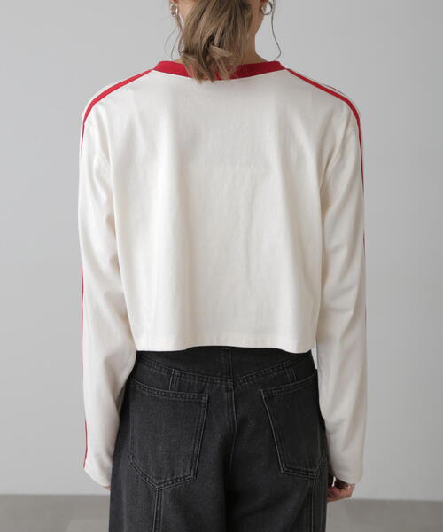 FREE'S MART（フリーズマート）の「◆サイドラインロングTシャツ（Tシャツ/カットソー・レディース・ホワイト系その他/ブラック/ホワイト・FREE）」の9枚目の写真