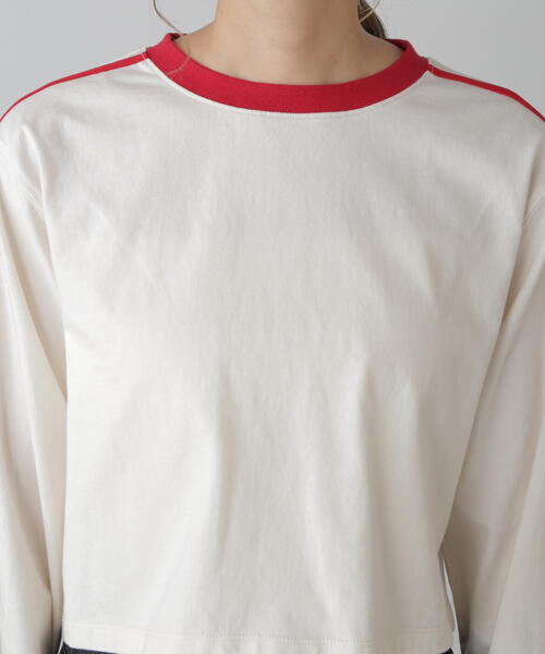 FREE'S MART（フリーズマート）の「◆サイドラインロングTシャツ（Tシャツ/カットソー・レディース・ホワイト系その他/ブラック/ホワイト・FREE）」の10枚目の写真