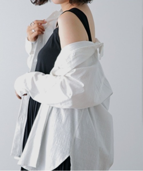 HUG.U(ハグユー)の「プリーツ隠しインナータンク(タンクトップ・レディース・ブラック/ホワイト系その他/ホワイト/ブラック系その他/グレー・FREE)」の20枚目の写真