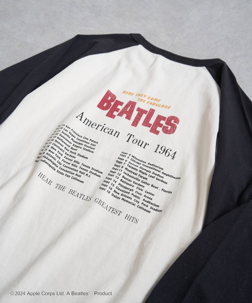 The Beatles（ザビートルズ）の「【別注】THE BEATLES ザ ビートルズ ツアーラグランロンT（Tシャツ/カットソー・メンズ・オフホワイト/チャコール/ネイビー/グレー・M/L/LL）」の7枚目の写真