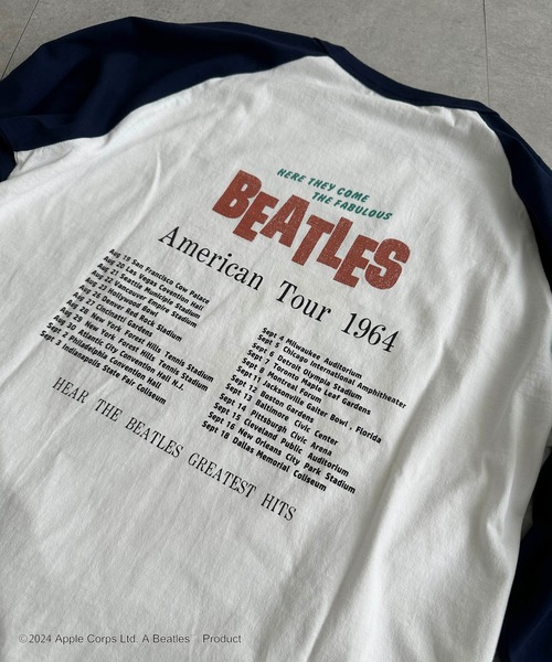 The Beatles（ザビートルズ）の「【別注】THE BEATLES ザ ビートルズ ツアーラグランロンT（Tシャツ/カットソー・メンズ・オフホワイト/チャコール/ネイビー/グレー・M/L/LL）」の9枚目の写真