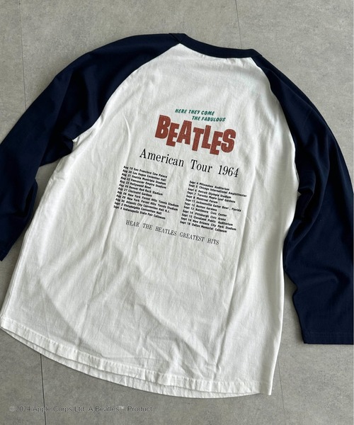 The Beatles（ザビートルズ）の「【別注】THE BEATLES ザ ビートルズ ツアーラグランロンT（Tシャツ/カットソー・メンズ・オフホワイト/チャコール/ネイビー/グレー・M/L/LL）」の11枚目の写真