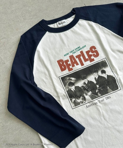 The Beatles（ザビートルズ）の「【別注】THE BEATLES ザ ビートルズ ツアーラグランロンT（Tシャツ/カットソー・メンズ・オフホワイト/チャコール/ネイビー/グレー・M/L/LL）」の13枚目の写真