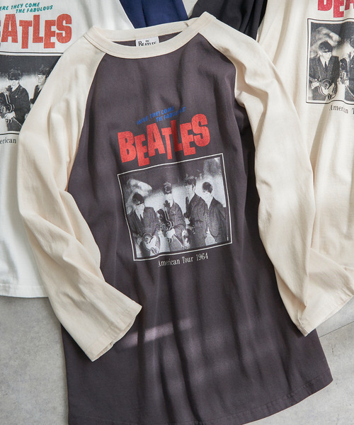 The Beatles（ザビートルズ）の「【別注】THE BEATLES ザ ビートルズ ツアーラグランロンT（Tシャツ/カットソー・メンズ・オフホワイト/チャコール/ネイビー/グレー・M/L/LL）」の15枚目の写真