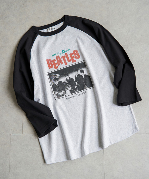The Beatles（ザビートルズ）の「【別注】THE BEATLES ザ ビートルズ ツアーラグランロンT（Tシャツ/カットソー・メンズ・オフホワイト/チャコール/ネイビー/グレー・M/L/LL）」の19枚目の写真