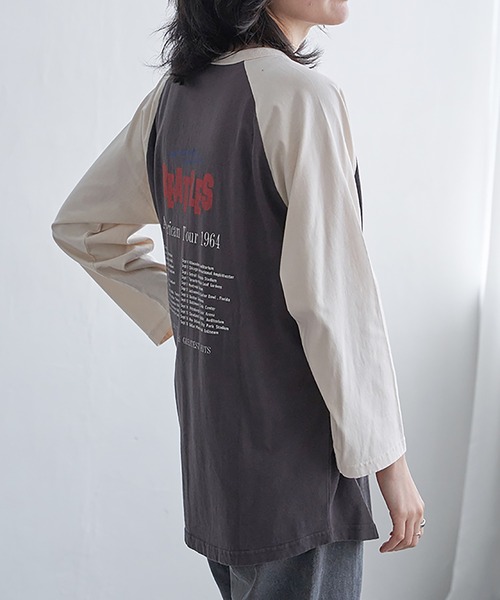 The Beatles（ザビートルズ）の「【別注】THE BEATLES ザ ビートルズ ツアーラグランロンT（Tシャツ/カットソー・メンズ・オフホワイト/チャコール/ネイビー/グレー・M/L/LL）」の21枚目の写真
