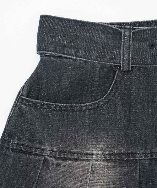 17HR(セブンティーンアワーズ)の「ローウエストプリーツデニムミニスカート(スカート・レディース・ブルー/ブラック・SMALL/MEDIUM)」の8枚目の写真