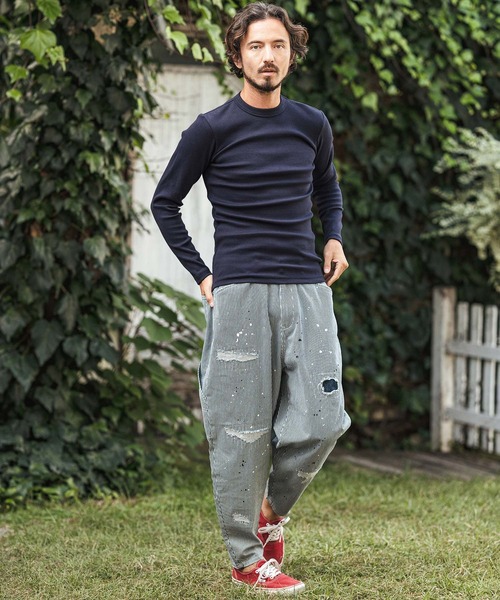 CAMBIO(カンビオ)の「mlt4852- ヘビーウエイトフライスCNカットソー(Tシャツ/カットソー・メンズ・ホワイト/ネイビー/グレー/ブラック・S/M/L)」の6枚目の写真
