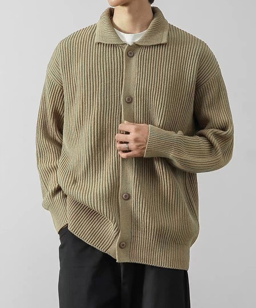 TOBEE(トゥビー)の「【Tobee】シャツ カーディガン/ ニット ポロ ジャケット(ニット/セーター・メンズ・グレー/カーキ/ブラック・SMALL/LARGE/MEDIUM)」の3枚目の写真