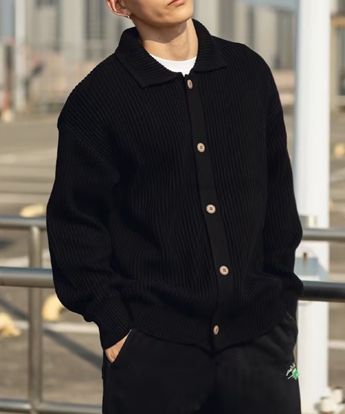 TOBEE(トゥビー)の「【Tobee】シャツ カーディガン/ ニット ポロ ジャケット(ニット/セーター・メンズ・グレー/カーキ/ブラック・SMALL/LARGE/MEDIUM)」の13枚目の写真