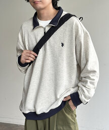 【U.S. POLO ASSN.】裏毛ハーフジッププルオーバー
