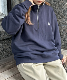 【U.S. POLO ASSN.】裏毛ハーフジッププルオーバー