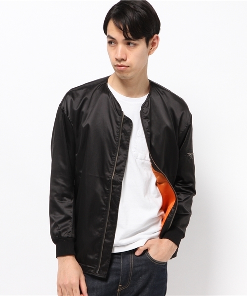 WHO'S WHO gallery(フーズフーギャラリー)の「【GIGGER】ノーカラーMA-1(ブルゾン・メンズ・カーキ/ブラック・LARGE/MEDIUM)」の6枚目の写真