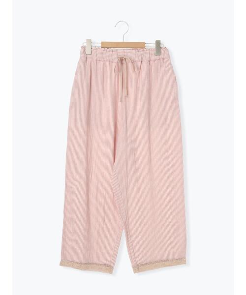【セール】ストライプとレースのパジャマパンツ（ルームウェア/パジャマ）｜Et grenier by Samansa Mos2（エグルニエバイサマンサモスモス）
