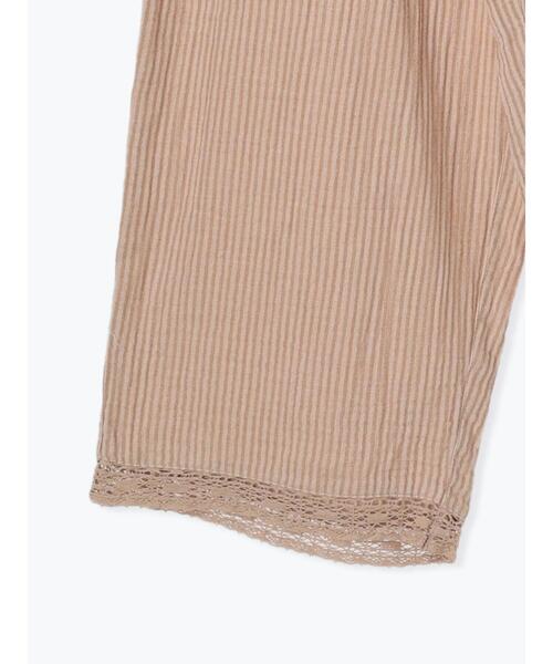 【セール】ストライプとレースのパジャマパンツ（ルームウェア/パジャマ）｜Et grenier by Samansa Mos2（エグルニエバイサマンサモスモス）