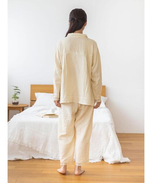 【セール】ストライプとレースのパジャマパンツ（ルームウェア/パジャマ）｜Et grenier by Samansa Mos2（エグルニエバイサマンサモスモス）