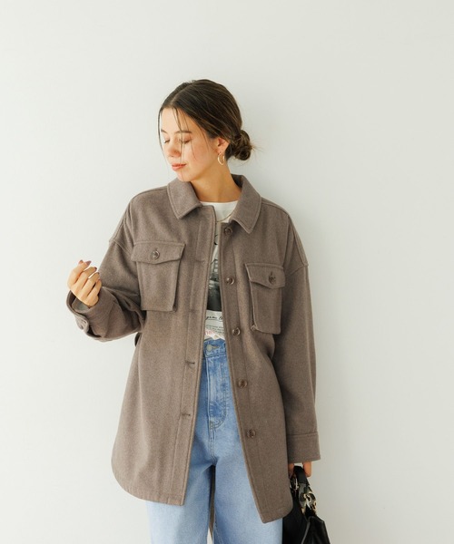 BAYFLOW(ベイフロー)の「ウエストベルトCPOアウター(ブルゾン・レディース・モカ/チェック/オフホワイト・SMALL/MEDIUM)」の1枚目の写真