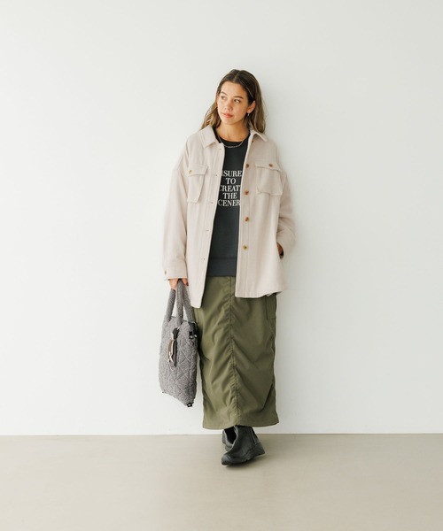 BAYFLOW(ベイフロー)の「ウエストベルトCPOアウター(ブルゾン・レディース・モカ/チェック/オフホワイト・SMALL/MEDIUM)」の4枚目の写真