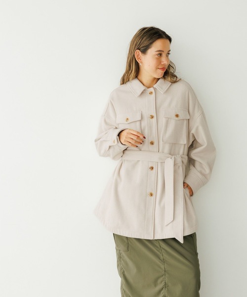 BAYFLOW(ベイフロー)の「ウエストベルトCPOアウター(ブルゾン・レディース・モカ/チェック/オフホワイト・SMALL/MEDIUM)」の10枚目の写真