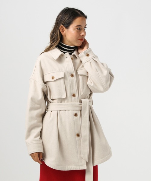 BAYFLOW(ベイフロー)の「ウエストベルトCPOアウター(ブルゾン・レディース・モカ/チェック/オフホワイト・SMALL/MEDIUM)」の13枚目の写真