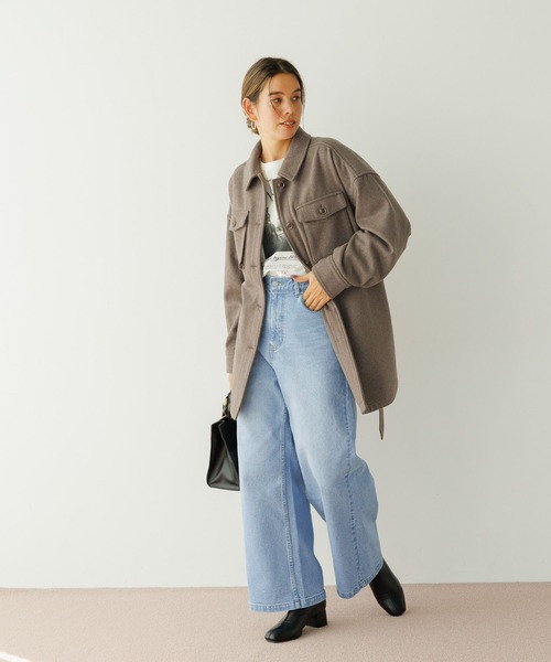 BAYFLOW(ベイフロー)の「ウエストベルトCPOアウター(ブルゾン・レディース・モカ/チェック/オフホワイト・SMALL/MEDIUM)」の14枚目の写真