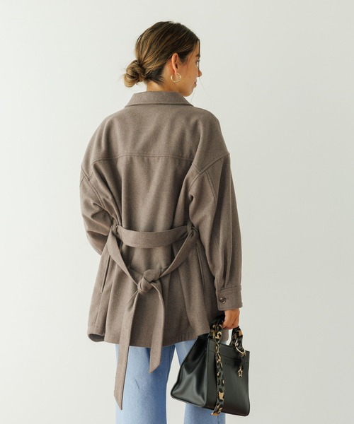 BAYFLOW(ベイフロー)の「ウエストベルトCPOアウター(ブルゾン・レディース・モカ/チェック/オフホワイト・SMALL/MEDIUM)」の18枚目の写真