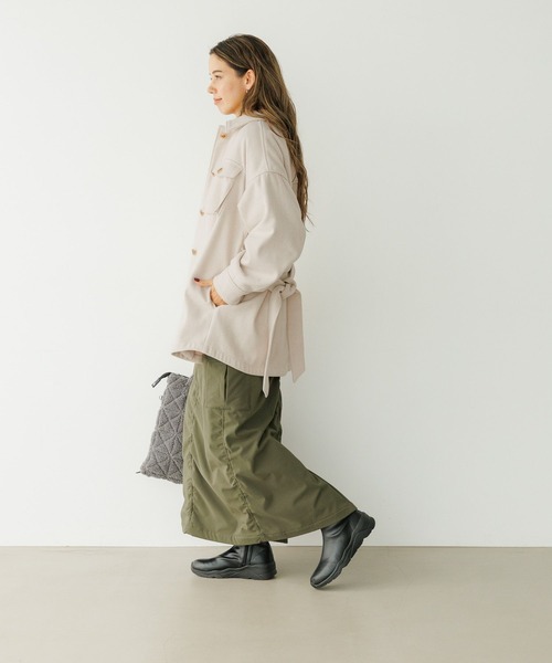 BAYFLOW(ベイフロー)の「ウエストベルトCPOアウター(ブルゾン・レディース・モカ/チェック/オフホワイト・SMALL/MEDIUM)」の22枚目の写真