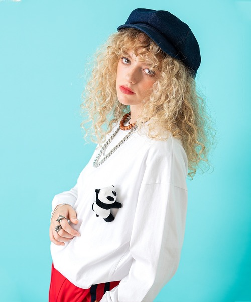 ankoROCK（アンコロック）の「TEDDY ankoROCK ロングTシャツ / メンズ レディース ユニセックス 長袖 ロンT カットソー ロングスリーブ ルーズシルエット ワンポイント（Tシャツ/カットソー・メンズ・オートミール/ホワイト/ブラック・XL/L/M/S）」の8枚目の写真