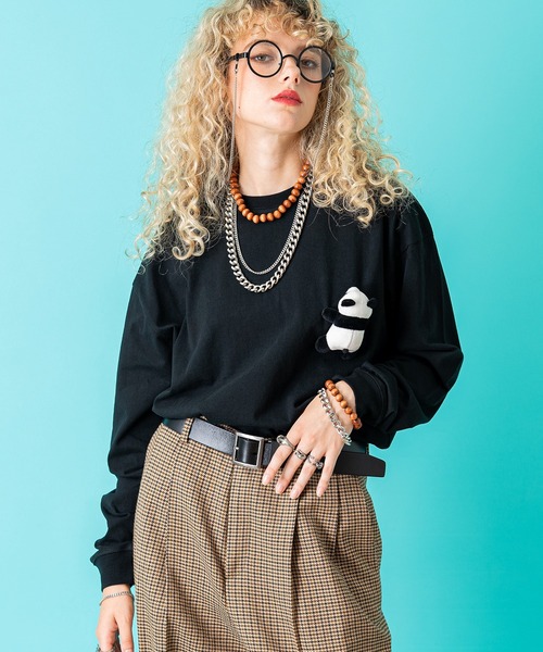 ankoROCK（アンコロック）の「TEDDY ankoROCK ロングTシャツ / メンズ レディース ユニセックス 長袖 ロンT カットソー ロングスリーブ ルーズシルエット ワンポイント（Tシャツ/カットソー・メンズ・オートミール/ホワイト/ブラック・XL/L/M/S）」の18枚目の写真