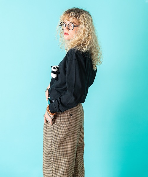 ankoROCK（アンコロック）の「TEDDY ankoROCK ロングTシャツ / メンズ レディース ユニセックス 長袖 ロンT カットソー ロングスリーブ ルーズシルエット ワンポイント（Tシャツ/カットソー・メンズ・オートミール/ホワイト/ブラック・XL/L/M/S）」の19枚目の写真